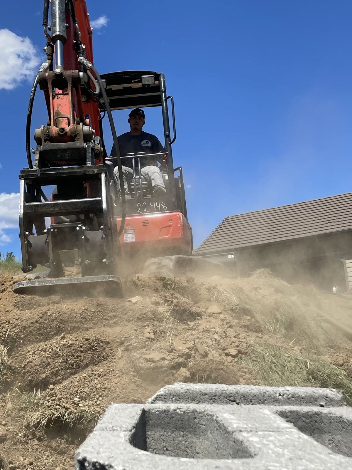 Excavation work for a retaining wall