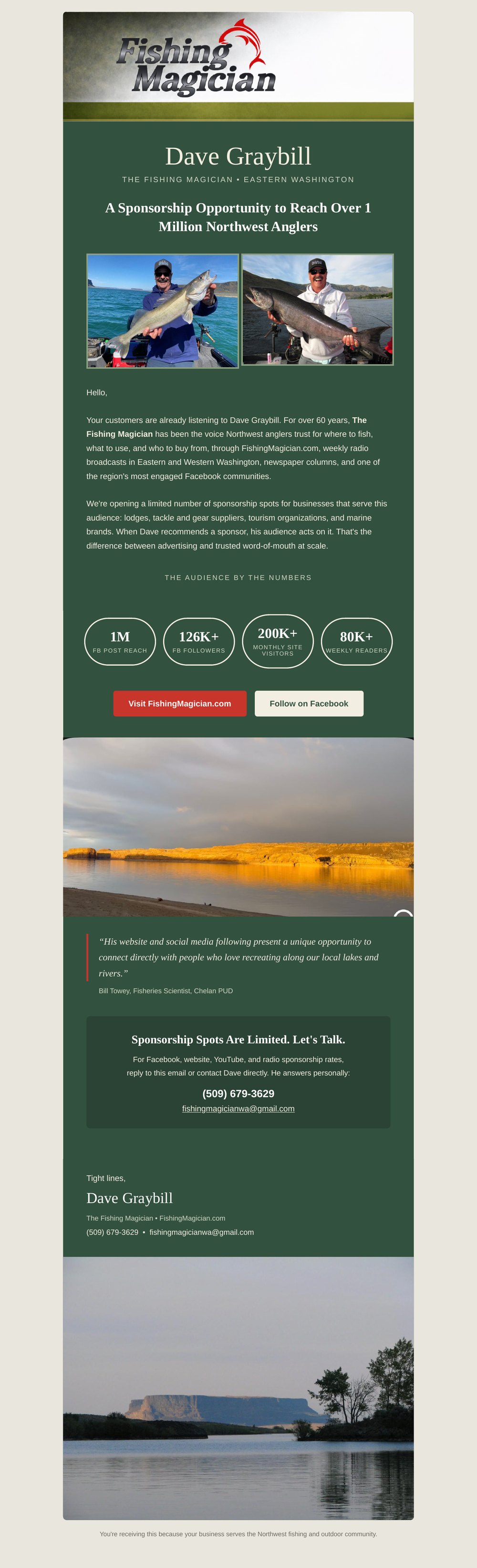 Fishing Magician email campaign designed by Forward Momentum