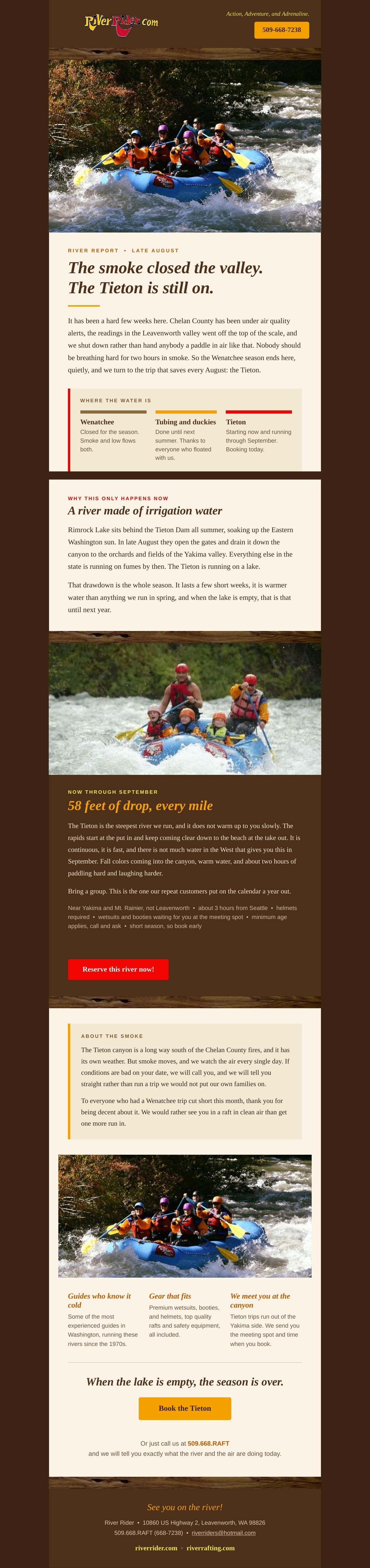 River Rider email campaign designed by Forward Momentum