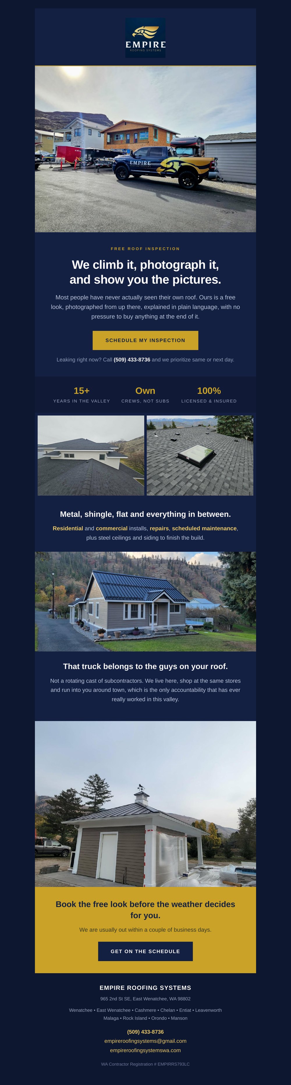 Empire Roofing Systems email campaign designed by Forward Momentum
