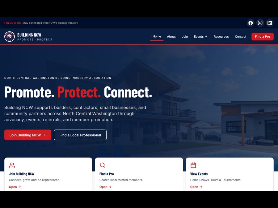 Building North Central Washington website preview