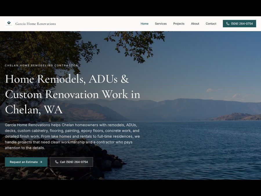 Chelan Home Renovations website preview