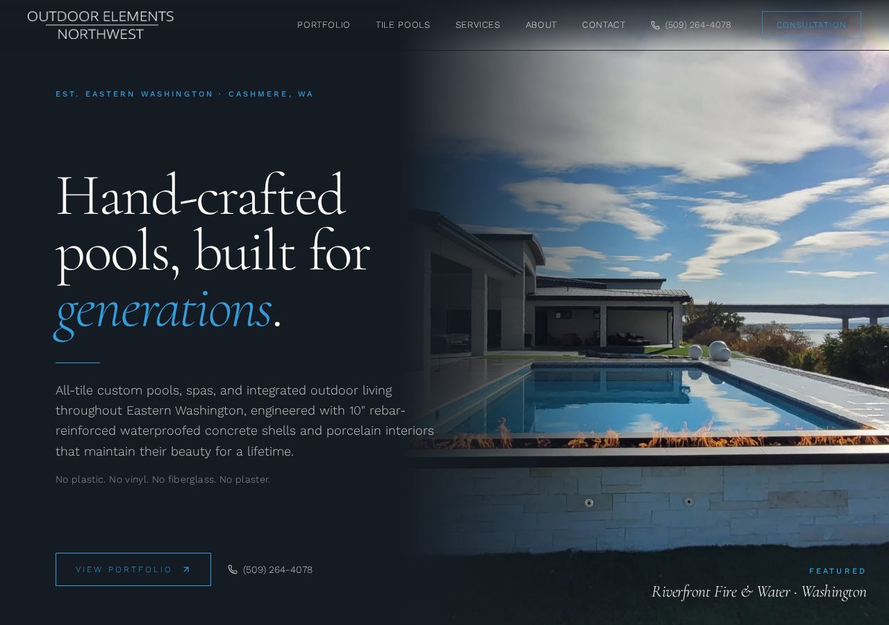 Outdoor Elements NW website homepage preview