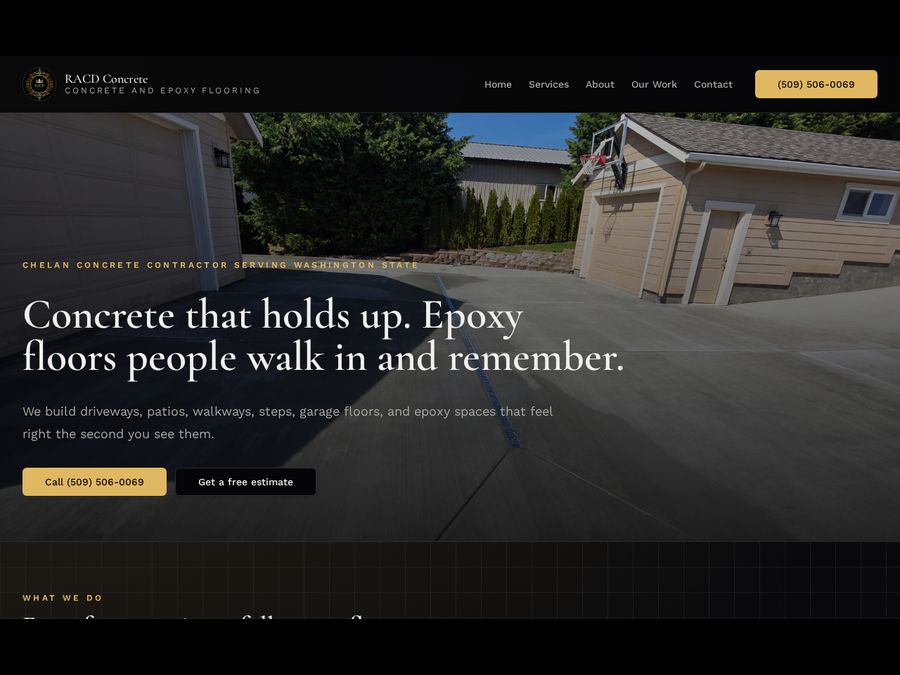 R.A.C.D Concrete website preview